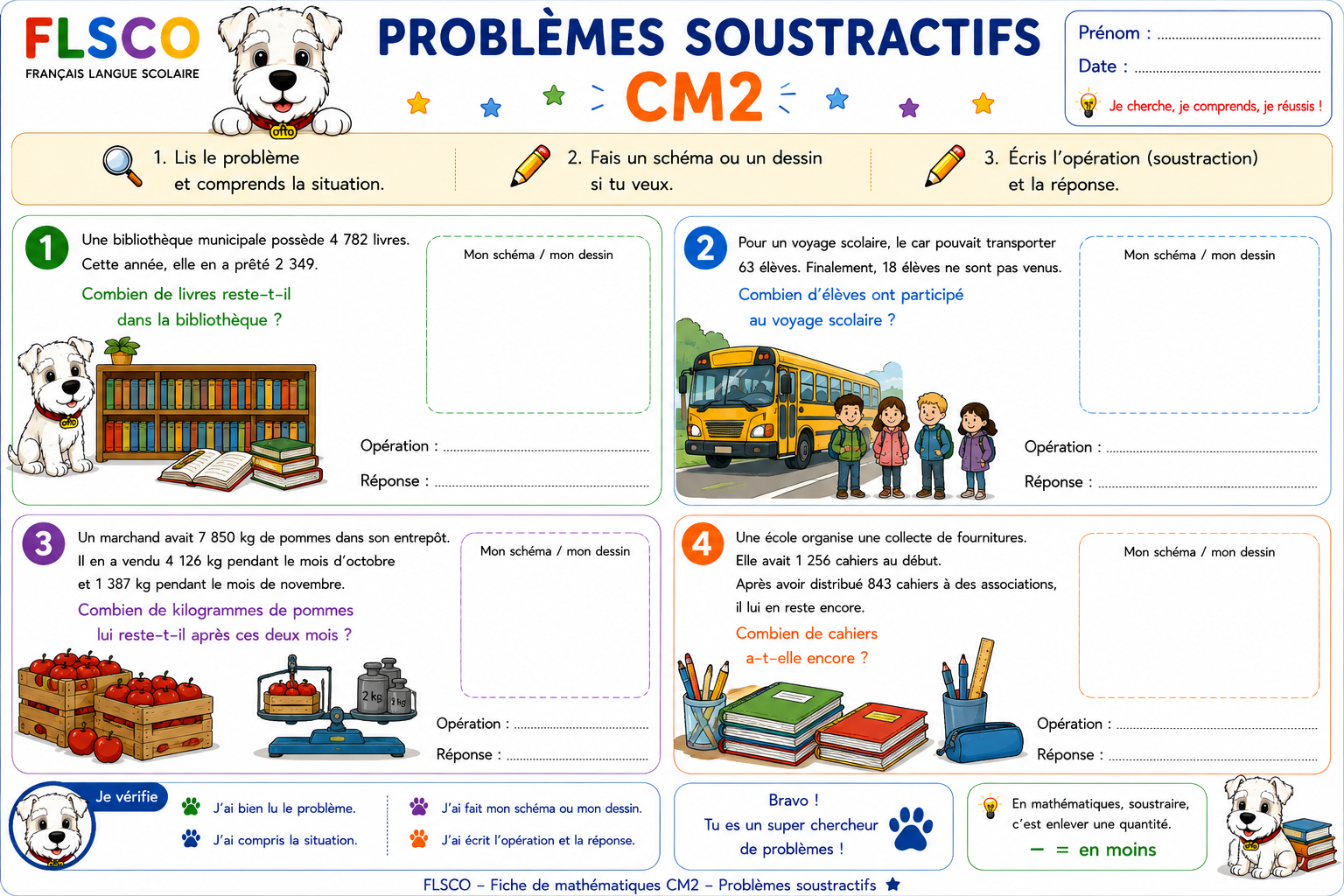 Problèmes soustractifs — CM2