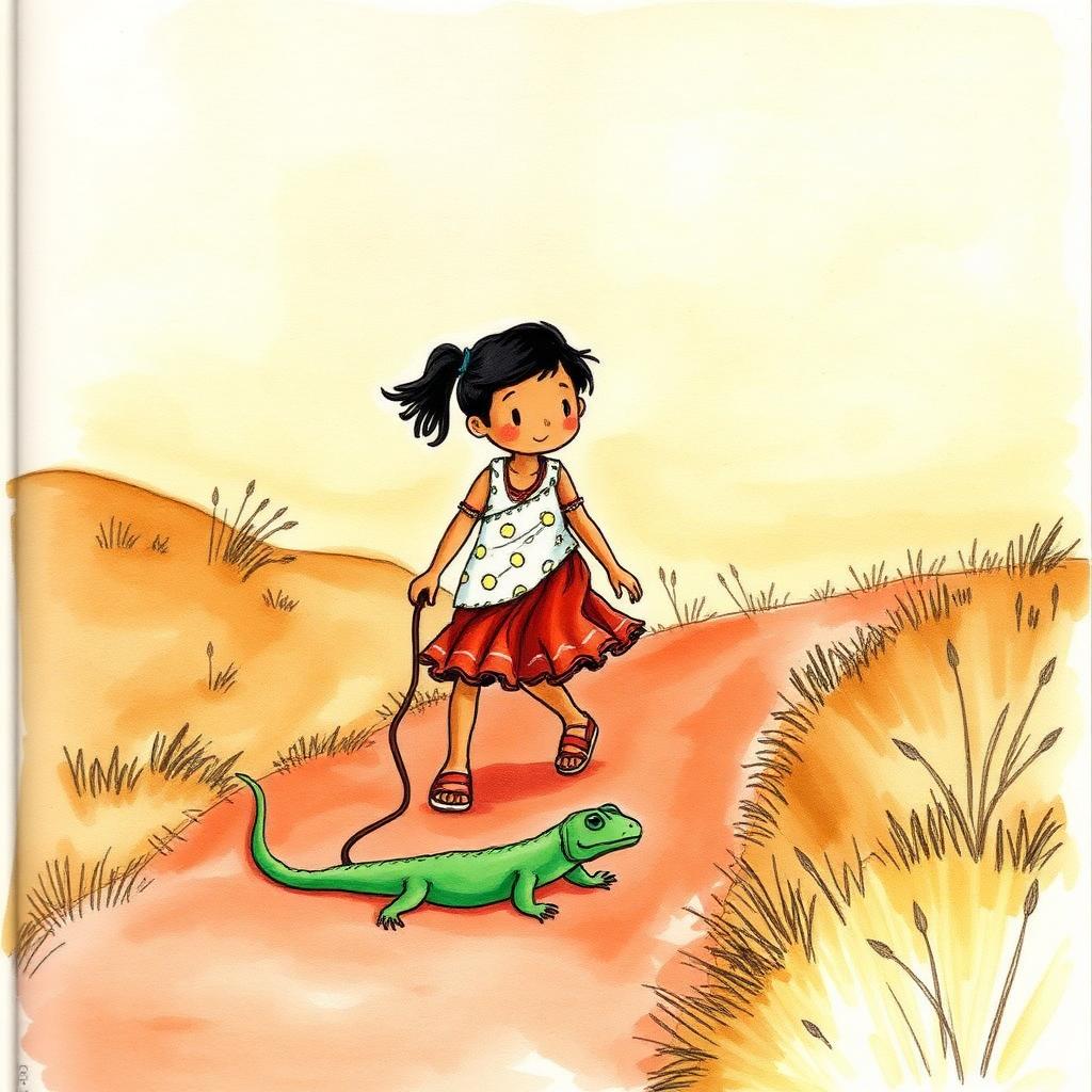 Tinnkiri marche avec le lézard