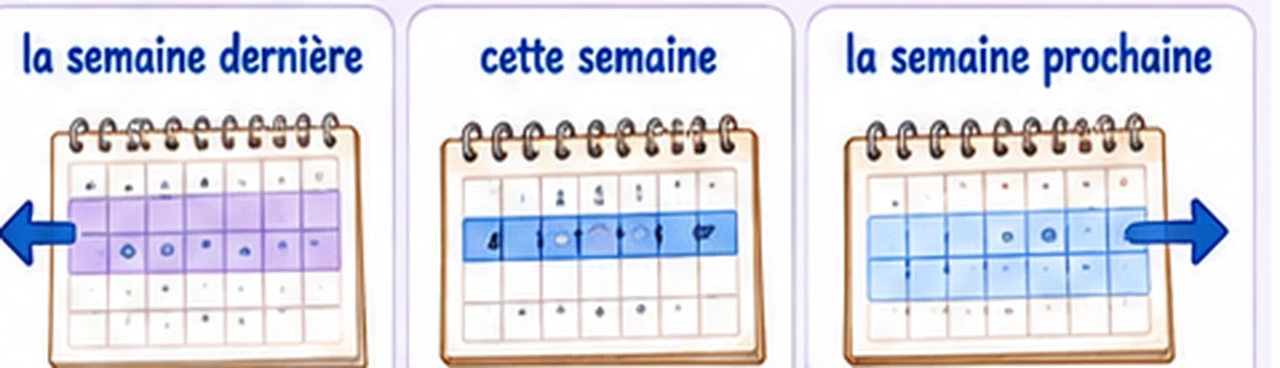 Frise : la semaine dernière, cette semaine, la semaine prochaine
