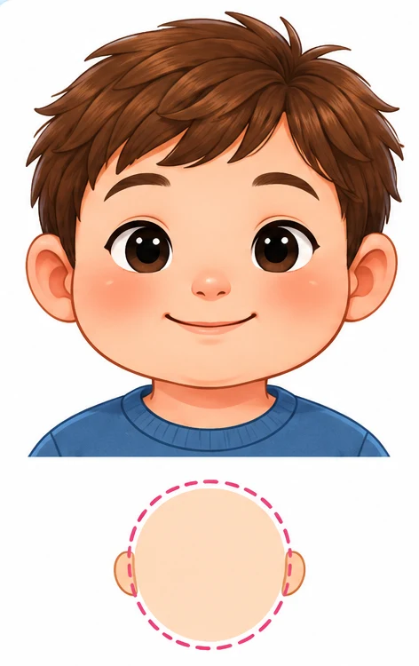 C'est un visage rond.