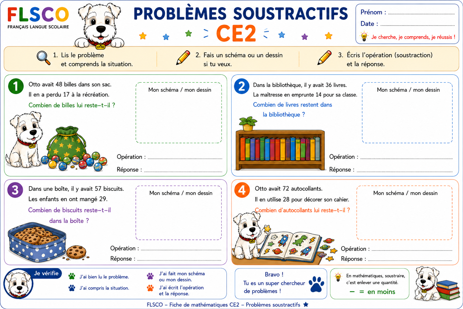Problèmes soustractifs — CE2