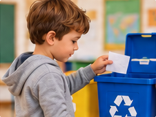 Je trie les déchets.