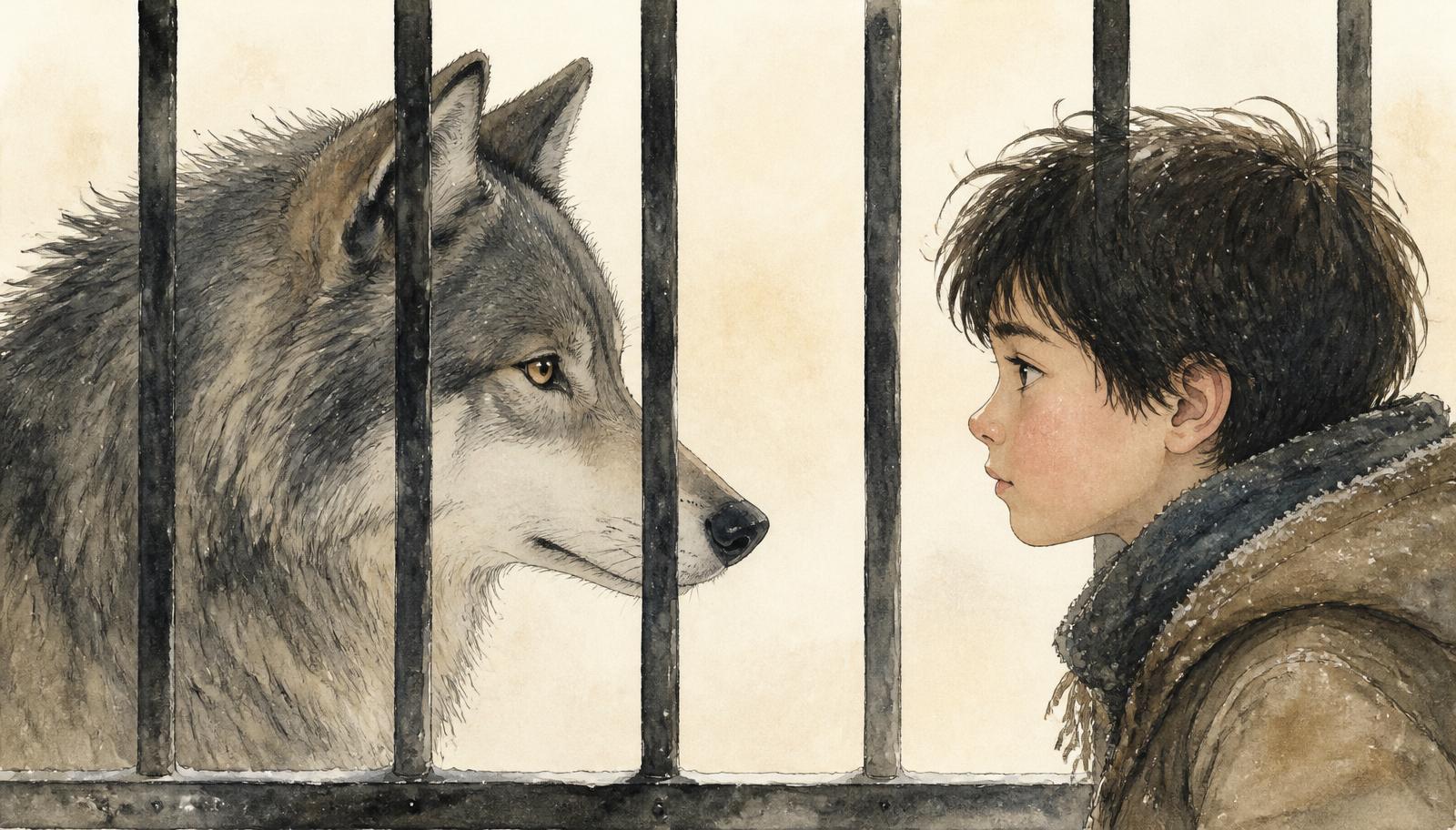 La rencontre du loup et du garçon