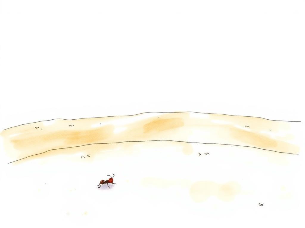 Agathe, minuscule, court sur une plage immense