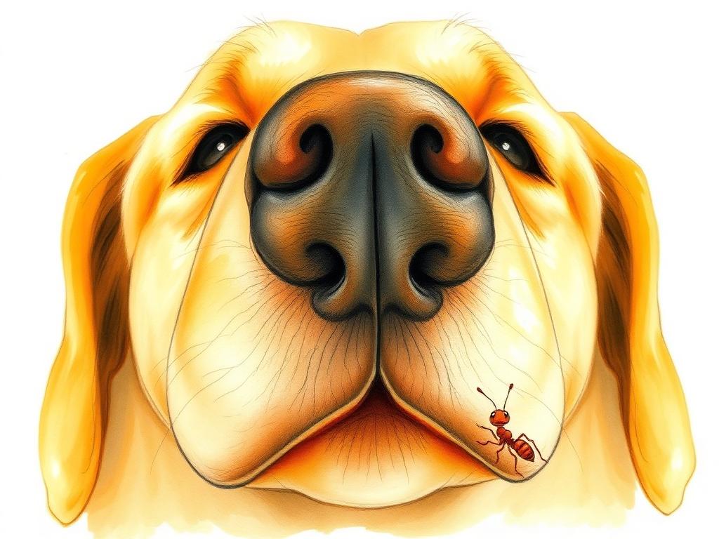 La truffe géante d'un chien golden